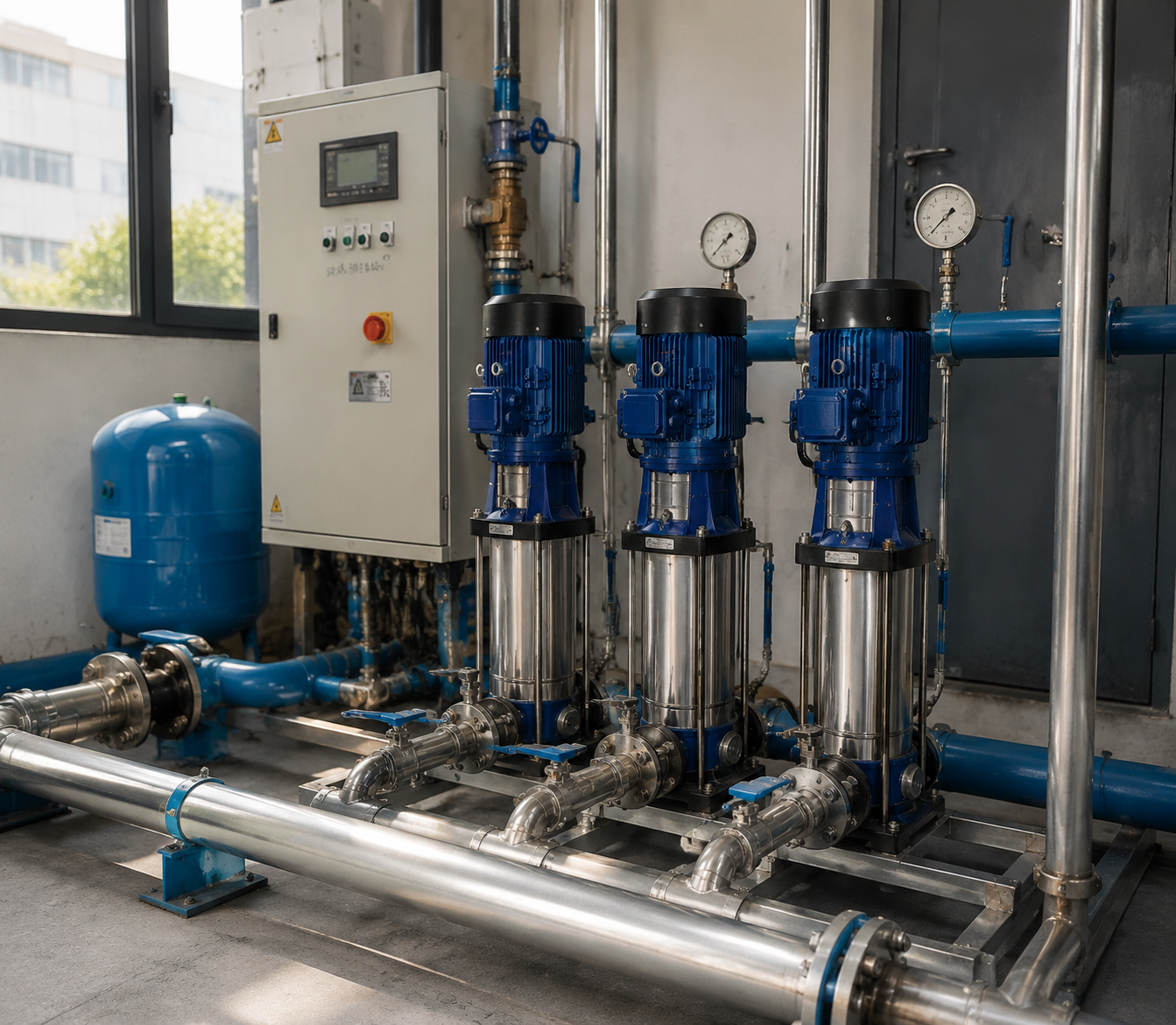 Pressure boosting system application for CDL vertical multistage pipeline pump