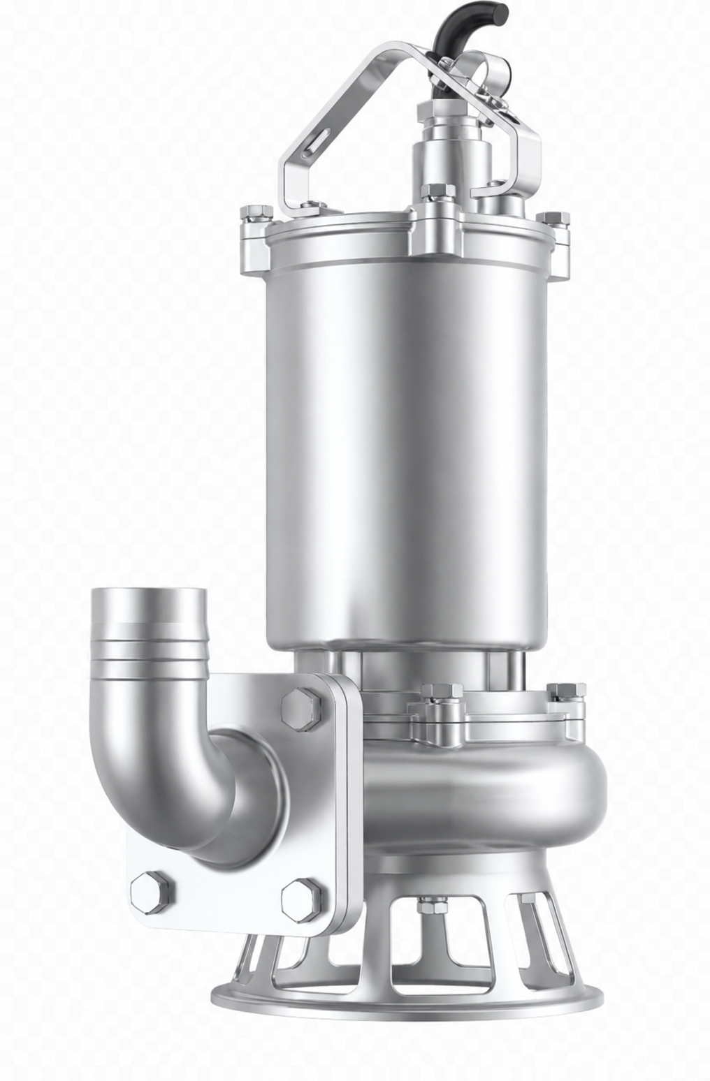 Stainless steel cutting pump front view
