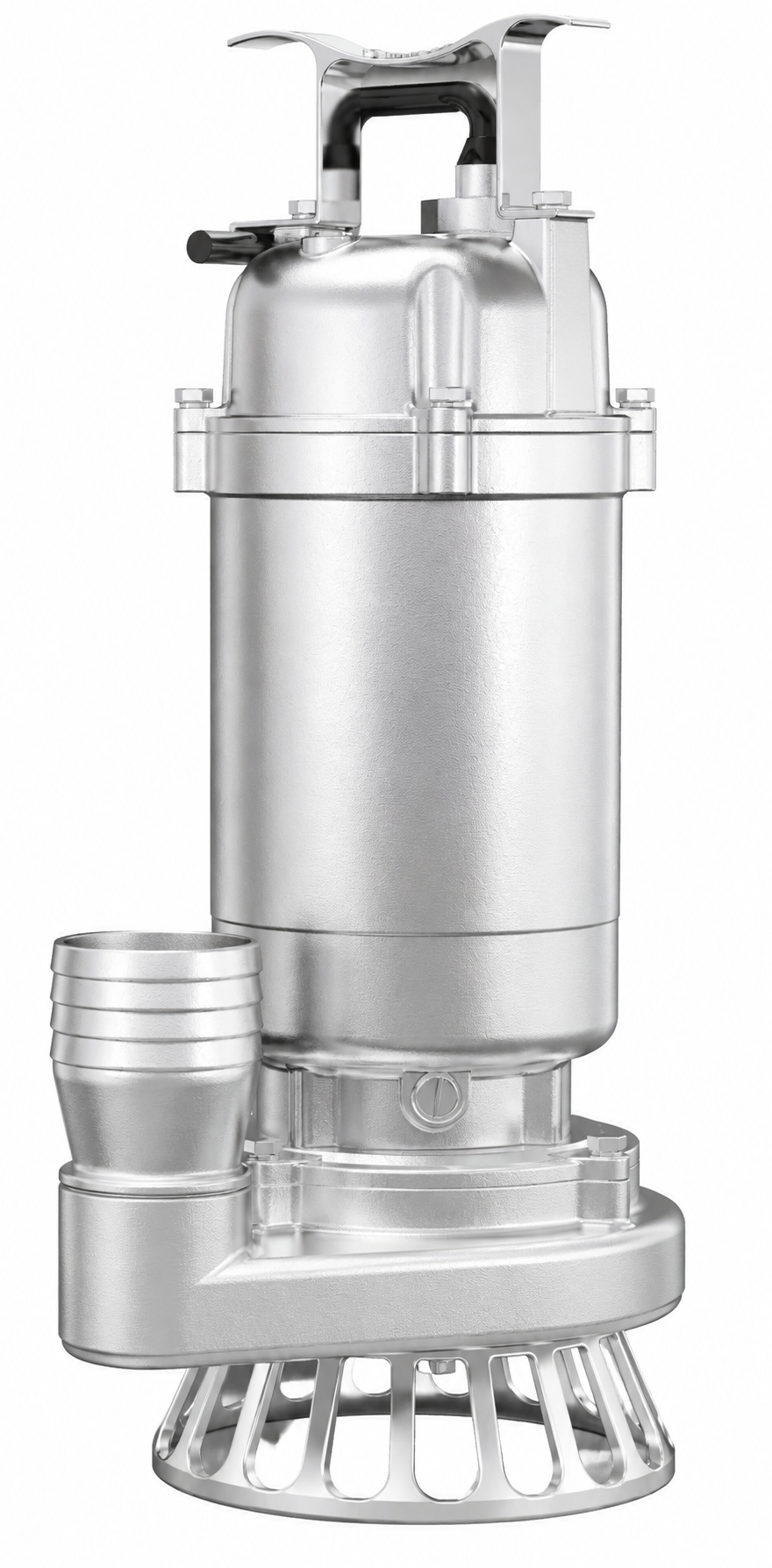 Stainless steel sewage pump front view