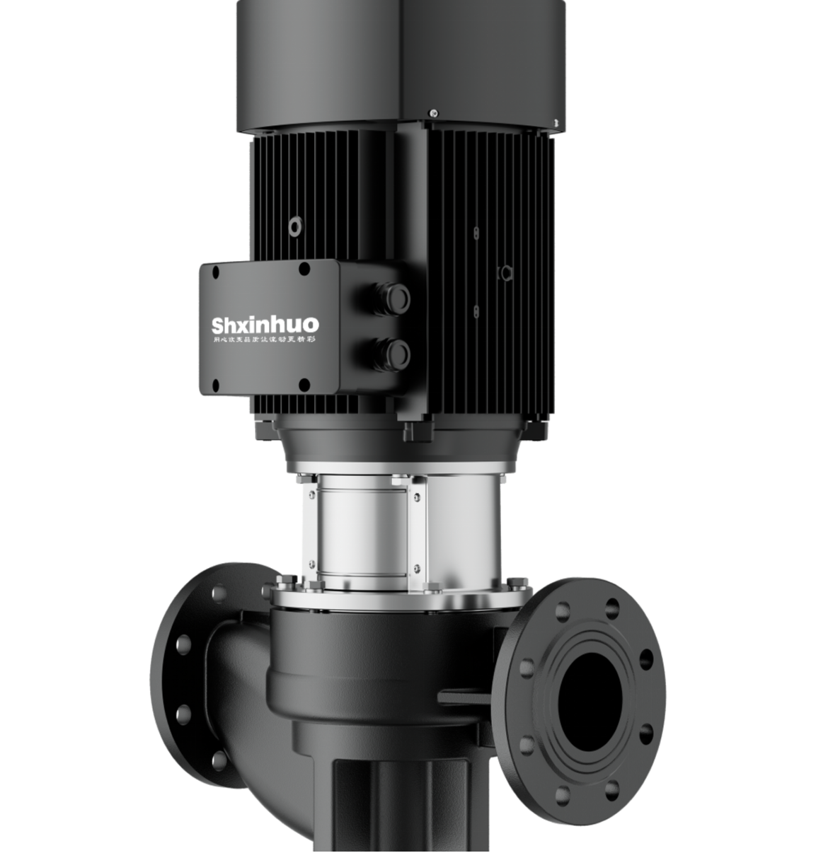 TD multistage inline pipeline pump side view